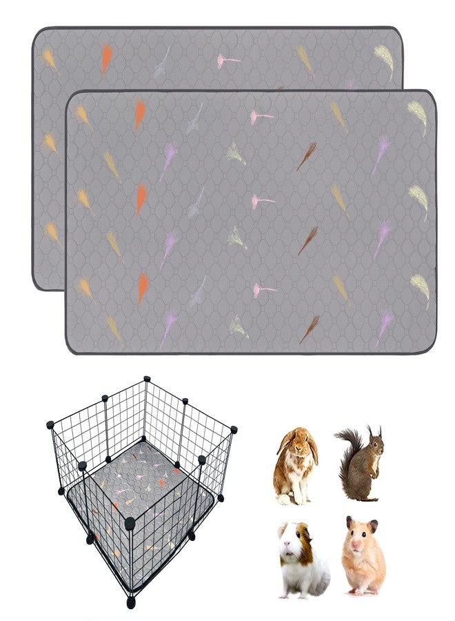 LWYMX 2Pcs Guinea Pig Cage Liners,Guinea Pig Fleece Cage Liners24''X24'' Super Absorbent Washable Pee Pads Reusable for Rabbit Hamster Chinchilla - Image 1
